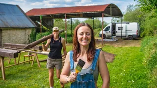 Prepping our OFF GRID space UNDER OLD BARN - Renovating a 200 year old cottage in Ireland.