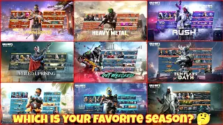 Cod mobile season 1-10 battle pass evolution 2021-2023 | which is your favorite season? 🧐