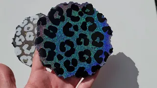Leopard print resin coasters | Glitter resin coaster tutorial | Resin craft ideas | Resin coasters