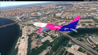 X-Plane 11 - Wizz Air low flyover at Budapest