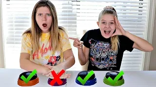 Don't Press the WRONG Button Slime Challenge || Taylor & Vanessa