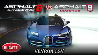 Bugatti Veyron GSV: Asphalt 8 vs Asphalt 9