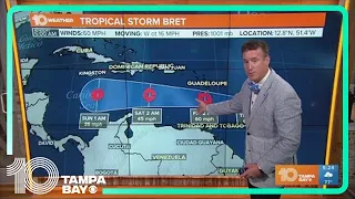 Tracking the Tropics: Tropical Storm Bret gets a little stronger | 5 a.m. Wednesday