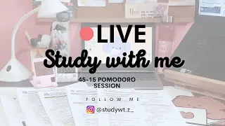 STUDY WITH ME LIVE | 45-15 pomodoro [PRE-MED]