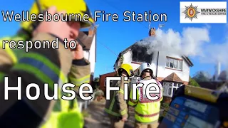 Wellesbourne Fire Station respond to House Fire in Stratford (Warwickshire Fire and Rescue Service)