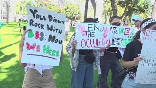 San Diegans rally for Palestinians, Israelis at Balboa Park