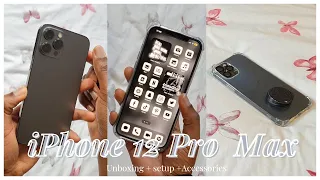 iPhone 12 Pro Max (Graphite, 512gb) unboxing, setup  + Accessories 2022 💫