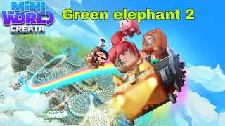 Зелёный слоник - Mini world block art edition 2 - в яме.