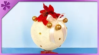 DIY How to make big Christmas ball out of bandage (ENG Subtitles) - Speed up #433