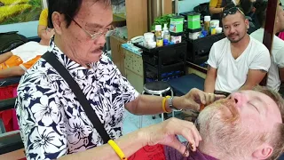 Beard Trimming by Thai Barber | Bangkok Thailand ASMR | Cost 120 THB