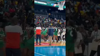 Nigeria female basketball team D'tigress celebrate after defeating Egypt. #basketball #fypシ