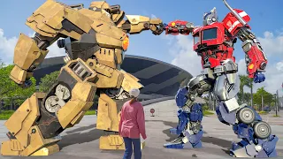 Transformers: Rise of The Beasts - Optimus Prime vs Jaguar Robot - All Action Battle Movie Clip