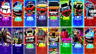 Buses Eater 🆚 Police Trucks 🆚 Trucks Eater 🆚 lighting McQueen Eater | Wicks Super Mega Mix #2024