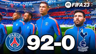 FIFA 23 - MESSI, RONALDO, MBAPPE, NEYMAR, ALL STARS PLAYS TOGETHER | PSG 92-0 SPURS | UCL FINAL