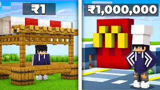 Turning ₹1 Restaurant to ₹1,000,000 RESTAURANT in Minecraft!