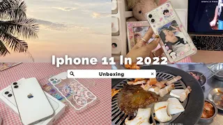 Unboxing : iphone 11 in 2022, เหตุผลที่เลือก, แอพผ่อนสินค้า, ตัวอย่างวิดีโอ | HELLOIMNUNAA💫