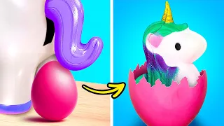 Unicorn Inside the Egg?! 🦄 *DIY Fidgets and Fun Crafts*