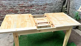 Ideas woodworking // Build a smart extendable dining table