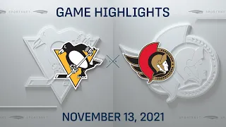 NHL Highlights | Penguins vs. Senators - Nov. 13, 2021