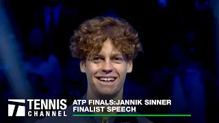 Jannik Sinner Speaks to His Home Crowd After Loss to Djokovic; ATP Finals Finalist Speech