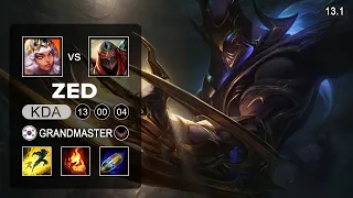 ZED99 Zed vs Qiyana Mid - KR Grandmaster - Patch 13.1 Season 13