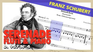 🎼FR. SCHUBERT - Serenade (D.957 Nº4) - [for FLUTE and PIANO] - (Sheet Music Scrolling)