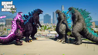 Legendary Godzilla, Godzilla Ride vs Shin Godzilla, Godzilla BOB - Epic Fight ( GTA V Mods )