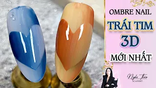 Ombre nail trái tim 3D mới nhất