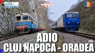 Ultimele trenuri Cluj Napoca -  Oradea inainte de modernizare si electrificare | Dec 2023