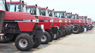 100 Years of Farmall Tractors Line-up at Half Century of Progress Show 2023