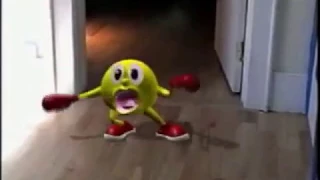 Here comes pacman but it's in awful Japanese