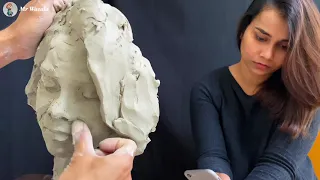 Live portrait sculpting @ by Mr Wasala    #sculpture #art #clay ワサラ氏によるライブポートレート彫刻@＃sculpture