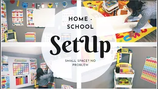 🍎 HOME-SCHOOL SET-UP | SMALL SPACE| HOMESCHOOL TOUR