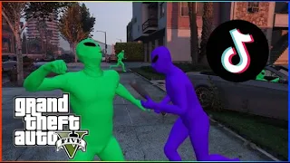 Green Aliens VS Purple Aliens Tik Tok Compilation! (GTA V Online)