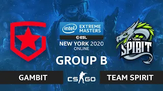 CS:GO - Team Spirit vs. Gambit [Dust2] Map 1 - IEM New York 2020 - Group B - CIS