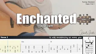 Enchanted - Taylor Swift | Fingerstyle Guitar | TAB + Chords + Lyrics