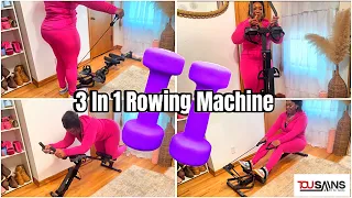 How To Assemble At Home 3 In 1 Rowing Machine |Review & Demo| 265lb Weight Capacity | Tousains.com