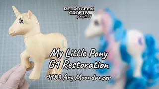 My Little Pony G1 Custom Restoration: Moondancer Vintage Hasbro 1983 Reroot Repair Repaint & Curls