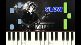 SLOW piano tutorial "UPRISING" Muse, 2009, with free sheet music