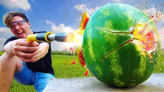 FIRED A CONSTRUCTION PISTOL AT A WATERMELON