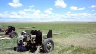RMGO/NAGR Exec. Dir. Dudley Brown firing a 57mm towed Anti-Tank Gun