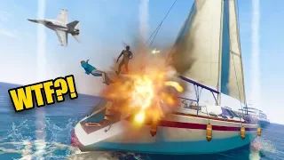 I CALLED AN AIRSTRIKE ON HIS BOAT! *HE HAD NO IDEA!* | GTA 5 #250