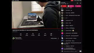 Plainrock124 destroying a MacBook after hitting 2 million subs!