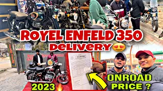 Taking Delivery New Royel Enfield Classic 350 2023 | Bullet 350 delivery ✅ | @hritikbr37 | bs6Bullet
