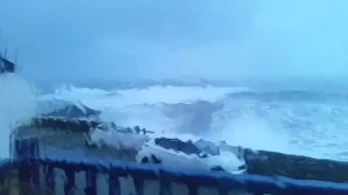 Massive wave in Porthleven storm