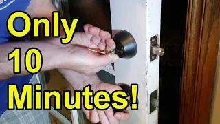 How to replace a deadbolt door lock in 10 minutes. Easy install!