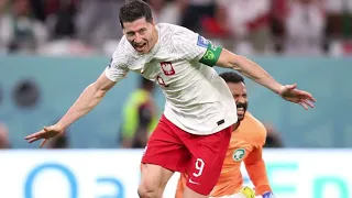 Lewandowski in Tears After Scoring his First Goal in a World Cup!