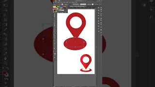 Draw Pin Map Location Search Mark Icon Design In Illustrator #shorts #illustrator #MapIcon