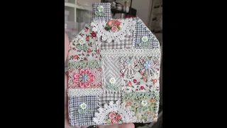 Small Slow Stitch Patchwork house Full Tutorial - jennings644 - Teacher of All Crafts