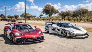 Forza Horizon 5 Drag race: Ferrari FXXK Evo vs Mercedes-AMG One